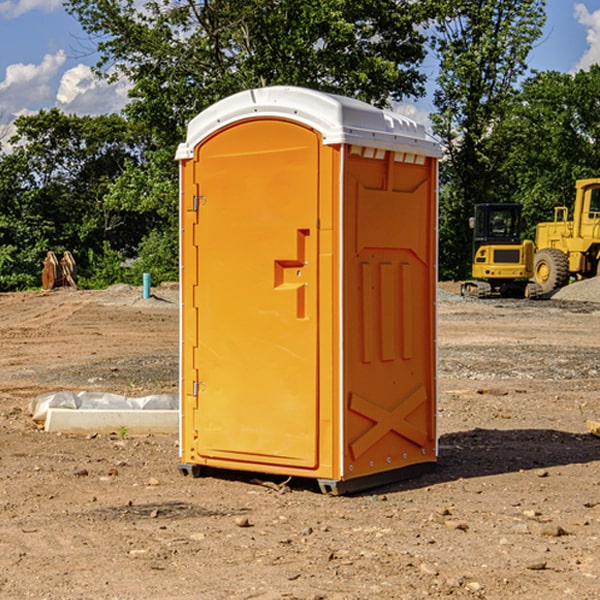 how often are the portable restrooms cleaned and serviced during a rental period in Danese WV